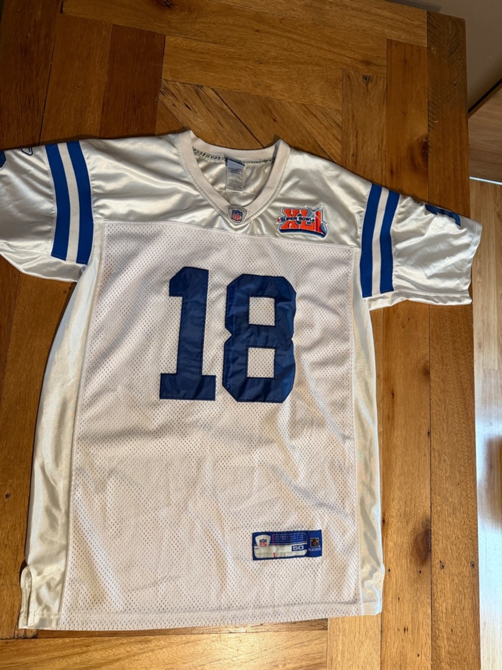 Official Peyton Manning Reebok White and Blue NFL Jersey Size 50